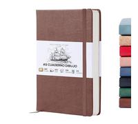 BEECHMORE BOOKS Cuaderno de bocetos A5 (14,8 x 21) - 156 páginas, 160 g/m² | Tapa dura piel vegana, apertura plana, hojas perforadas, caja de regalo, bloc de dibujo profesional
