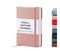 Beechmore Books Cuaderno de Bolsillo Rayado - A6, Rosa I Libreta Tapa Dura Cuero Vegano, Papel 120gsm Crema Rayado, Caja de Regalo, para Escritores, Diaristas, Reuniones de Negocios y Estudiantes