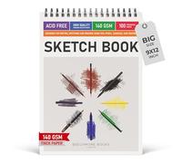 BEECHMORE BOOKS Cuaderno de dibujo A4 (21,6×29 cm) - Papel blanco 140 g/m² sin ácido, 100 hojas perforadas - Sketchbook artístico para bocetos & dibujo, niños y adultos