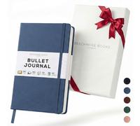 Beechmore Books Cuaderno de Puntos - A5, Azul Marino I Libreta de Tapa Dura y Cuero Vegano, Papel Grueso 160gsm Crema, Journal Profesional, Caja de Regalo, para Artistas, Planificadores y Diseñadores