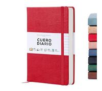 Beechmore Books Cuaderno Rayado - A5, Roja I Libreta Tapa Dura Cuero Vegano, Papel Grueso 120gsm Crema Rayado, Caja de Regalo, para Escritores, Diaristas, Reuniones de Negocios y Estudiantes