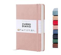 Beechmore Books Cuaderno Rayado - A5, Rosa I Libreta Tapa Dura Cuero Vegano, Papel Grueso 120gsm Crema Rayado, Caja de Regalo, para Escritores, Diaristas, Reuniones de Negocios y Estudiantes