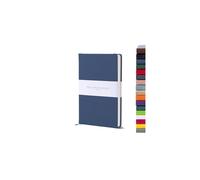 BEEcHMORE BOOKS Cuaderno rayado - Tama o regular Azul marino Premium Tapa dura Diario con cuero vegano Papel rayado crema grueso de 120 g/m Caja