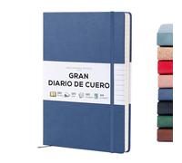 Beechmore Books Cuaderno Rayado - XL A4, Azul Marino I Libreta Grande Tapa Dura Cuero Vegano, Papel Grueso 120gsm Crema, Caja de Regalo, para Escritores, Diaristas, Reuniones de Negocios y Estudiantes