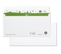 beeco 01720161 Sobres DIN con reciclado verde interior de impresión, autoadhesivo, 500 unidades, largo 110 x 220 mm, 80 g, Blanco