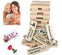 Beecotox - Juego de bloques para parejas para adultos, juego de torre sexy española, mesa traviesa, lujuria, apilamiento, divertido, actividades de recámara