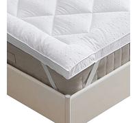 Beedsooth Topper Colchón Microfibra 200x200cm, Cubre Colchon Suave y Transpirable Aumento Comodidad Funda Colchon Acolchado Hipoalergénico para Cama Doble y Cama de muelles con Correa Elástica