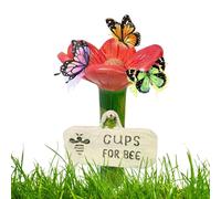 Beee cups - Butterfly Watering Station | 6,5 x 11 cm Flower Shaped Bee Feeder Drinking Cups | Pollinator-Friendly Hygienic Thirsty Pollinators Feeder Colorful Butterfly Cup For Lawn Driveway Farm