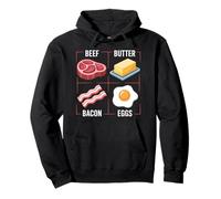 Beef Butter Bacon Huevos Dieta Carnívora Comedores de carne BBBE Sudadera con Capucha