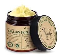 Beef Tallow Crema, crema de sebo de vacuno para rostro y cuerpo, con aceite de ricino e incienso, 100% sebo bovino alimentado con hierba, hidratación profunda y cuidado, 120 g