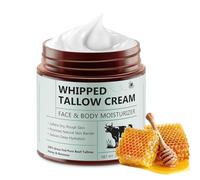 Beef Tallow Honey Balm,120g Crema Facial de Sebo de res Alimentado Con Pasto, Crema Facial y Corporal Profundamente Hidratante con Miel Silvestre Cruda, Cera de Abejas y Aceite de Oliva