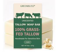 Beef Tallow Soap (2 unidades), 100% Organic Grass-Fed Tallow Skincare, Sebum Face Soap, Natural Cosmetics, Soap Bar for All Skin Types, Pore Reduction & Deep Cleansing