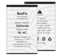Beefix BL-4C Batería, 1380mAh Li-Ion Batería de repuesto compatible con Nokia 6101, 6102, 6103, 6125, 6131, 6136, 6170, 6260, 6300, 6300i