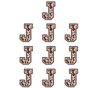 BEEFLYING 10 parches de letras para planchar con estampado de leopardo, borde negro, parche bordado para coser, parche universitario personalizado para reparar bolsas de manualidades, decoración de