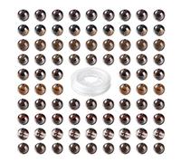 BEEFLYING 100 Uds Cuentas Redondas de Hierro de Tigre Rojo Natural Cuentas Espaciadoras Sueltas de Piedras Preciosas Genuinas Cuentas de Superficie Lisa para Pulsera, Collar, Fabricación de Joyas