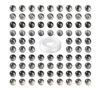BEEFLYING 100 Uds Cuentas Redondas de Ojo de Halcón Natural Ojo de Águila Cuentas Espaciadoras Sueltas Cuentas de Piedras Preciosas de Cuarzo para Bricolaje Pulsera Collar Fabricación de Joyas