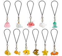BEEFLYING 11 Uds. Colgantes de Resina con Forma de Animal en el océano para Correa de teléfono, decoración Kawaii, dijes para Bolso de teléfono móvil