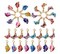 BEEFLYING 16 Piezas dijes de Mariposa, marcadores de Punto, Herramientas de Ganchillo de aleación esmaltada para Tejer, Accesorios, Costura, Acolchado, joyería Hecha a Mano