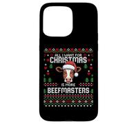 Beefmaster - Suéter navideño de Vaca para Ganado navideño Carcasa para iPhone 15 Pro MAX