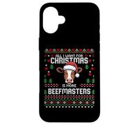 Beefmaster - Suéter navideño de Vaca para Ganado navideño Carcasa para iPhone 16 Plus