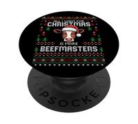 Beefmaster - Suéter navideño de Vaca para Ganado navideño PopSockets PopGrip Adhesivo
