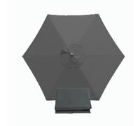 BEEGMA 200cm 250cm 270cm 300cm Toldo de Repuesto para Sombrilla Tela para Sombrilla de Jardin 6 Varillas Cubierta de Repuesto para Sombrilla de Patio Trasero, Piscina(Color:Gray,Size:270cm/9FT)