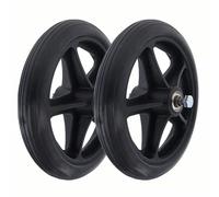 BEEGMA 2pc Ruedas de Repuesto Ruedas Delanteras para Sillas de Ruedas Diámetro 14/15/17/20/19cm Negro Rueda para Sillas de Ruedas con Tornillos(19cm(8inch))