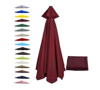 BEEGMA 6 Varillas Toldo de Repuesto para Sombrilla Paño de Repuesto 2.0/2.50/2.70/3.0m Tela para Sombrilla de Jardin Tela de Recambio para Patio(Color:Burgundy,Size:2.50m/8.2FT)