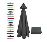 BEEGMA 6 Varillas Toldo de Repuesto para Sombrilla Paño de Repuesto 2.0/2.50/2.70/3.0m Tela para Sombrilla de Jardin Tela de Recambio para Patio(Color:Gray,Size:3.0m/10FT)