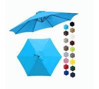BEEGMA Toldo de Recambio de Sombrilla de 2.0/2.30/2.50/2.70/3.0m Tela para Sombrilla para Patio 6/8 Varillas Exterior Tela Toldo Repuesto (Color : Light Blue, Size : 3.0m/10FT-6Ribs)