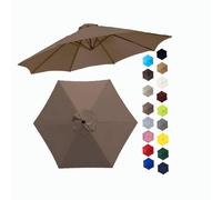 BEEGMA Toldo de Recambio de Sombrilla de 2.0/2.30/2.50/2.70/3.0m Tela para Sombrilla para Patio 6/8 Varillas Exterior Tela Toldo Repuesto (Color : Dark Top, Size : 2.50m/8.2FT-6Ribs)
