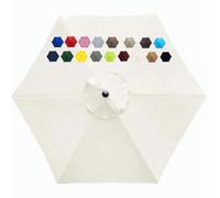 BEEGMA Toldo de Repuesto para Sombrilla 6 Varillas Repuesto Sombrilla 200cm 250cm 270cm 300cm Tela Impermeable para Toldo de Sombrilla de Mercado(Color:White,Size:270cm/9FT)