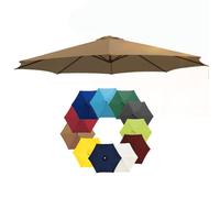 BEEGMA Toldo de Repuesto para Sombrilla de Patio de 200cm 230cm 270cm 300cm con 6 Varillas 8 Varillas Tela Sombrilla Toldo Impermeable para Sombrilla (Color : Khaki, Size : 6Ribs-270cm/9FT)