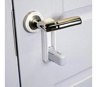 BeeGo® Cerraduras de palanca de puerta (paquete de 2) - Cerradura de puerta adhesiva sin taladrar | Seguridad de puerta con adhesivo para el hogar, dormitorio y cocina