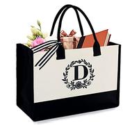 BeeGreen - Bolsa de monograma para mujeres y teachers Friends Mothers Female Coworkers Large Personalized Gifts for Birthday Beach Wedding Cute Totes for Sister Nurse Wife Boss Grandma D