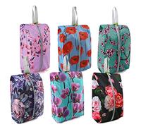 BeeGreen- Organizador de zapatos, 6 piezas, bolsas para zapatos para viajes con cierre de cremallera, diseño de flores, organizador de almacenamiento de zapatos con asa, bolsas de viaje para hombres y