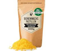 beegut Pastillas de cera de abejas - 100% cera de abejas natural - perfecto para cosméticos, paños de cera de abejas o como cera de vela, embalaje sostenible de 1 kg