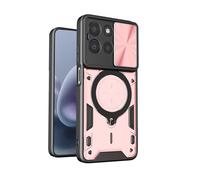 BEEJTUNY Funda de Anillo para OPPO A6X 5G/OPPO A6X 4G/A6T 4G/5G, Magnética Carcasa, Funda de Teléfono Resistente a Golpes con Soporte Giratorio de 360°. Oro Rosa