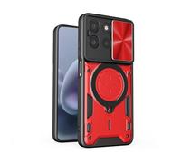 BEEJTUNY Funda de Anillo para Realme 12 Pro/Realme 12 Pro+ Plus, Magnética Carcasa, Funda de Teléfono Resistente a Golpes con Soporte Giratorio de 360°. Rojo