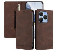 BEEJTUNY Funda de Cuero para Blackview Shark 9 5G, Funda Tipo Libro con Bloqueo RFID, Imán Fuerte, Carcasa Tipo Billetera Agradable para la Piel.Marrón