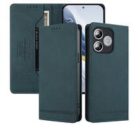 BEEJTUNY Funda de Cuero para Honor 600 Lite, Funda Tipo Libro con Bloqueo RFID, Imán Fuerte, Carcasa Tipo Billetera Agradable para la Piel.Verde Oscuro