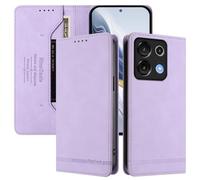BEEJTUNY Funda de Cuero para OPPO Reno 16 Pro/Reno 16 5G, Funda Tipo Libro con Bloqueo RFID, Imán Fuerte, Carcasa Tipo Billetera Agradable para la Piel.Morado