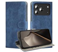 BEEJTUNY Funda Leather para Blackview Wave 7C, Carcasa Bumper con Protección RFID, Funda Protectora con Cierre Magnético.Azul