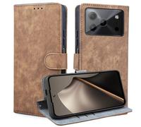 BEEJTUNY Funda Leather para Doogee Note 56/Note 56 Pro/56 Plus, Carcasa Bumper con Protección RFID, Funda Protectora con Cierre Magnético.Marrón