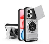 BEEJTUNY Funda para Honor 400 Pro 5G, Carcasa con Soporte, Kickstand Case con Anillo Giratorio 360°, Funda Protectora Antigolpes. Plata