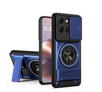 BEEJTUNY Funda para Honor X5c/X5c Plus, Carcasa con Soporte, Kickstand Case con Anillo Giratorio 360°, Funda Protectora Antigolpes. Azul