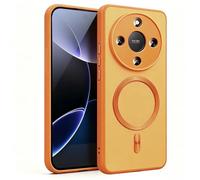 BEEJTUNY Funda para Motorola Edge 60 Pro/Moto Edge 60 Pro, Carcasa con Anillo Metálico Integrado Compatible con Accesorios Magnéticos, Compatible con Carga Inalámbrica.Naranja