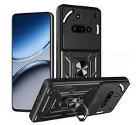 BEEJTUNY Funda para Nothing Phone 3a con Anillo de 360°, Carcasa Protectora con Cubierta de Lente, Funda Anticaída con Soporte Magnético. Negro