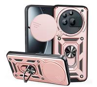 BEEJTUNY Funda para Nothing Phone 3a Pro con Anillo de 360°, Carcasa Protectora con Cubierta de Lente, Funda Anticaída con Soporte Magnético. Oro Rosa