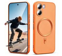 BEEJTUNY Funda para OPPO A6X 5G/OPPO A6X 4G/A6T 4G/5G, Carcasa con Anillo Metálico Integrado Compatible con Accesorios Magnéticos, Compatible con Carga Inalámbrica.Naranja
